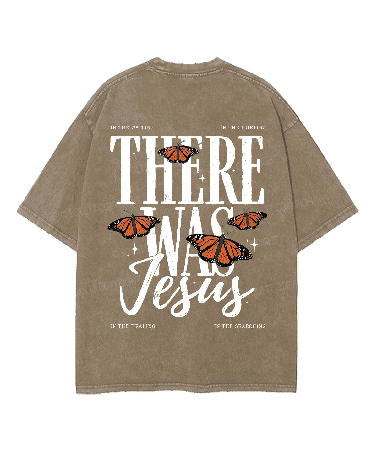 There Was Jesus Double Sided Unisex Washed Christian T-shirt