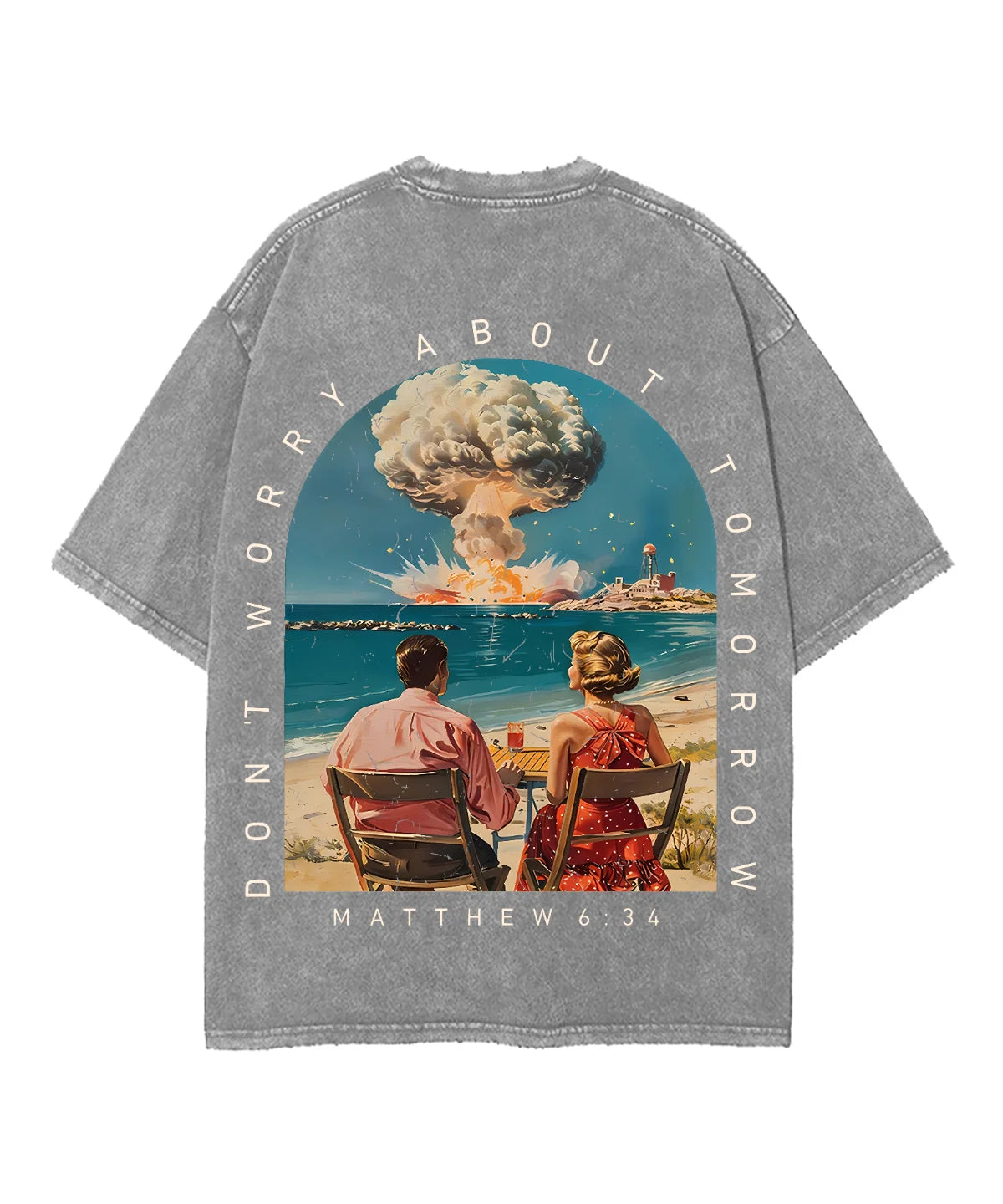 Don't Worry About Tomorrow Double Sided Unisex Washed Christian T-shirt
