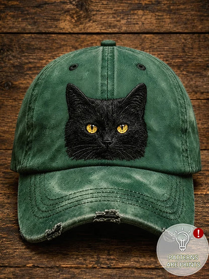 Retro Animal Black Cat Baseball Cap