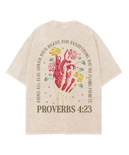 Guard Your Heart Double Sided Unisex Washed Christian T-shirt