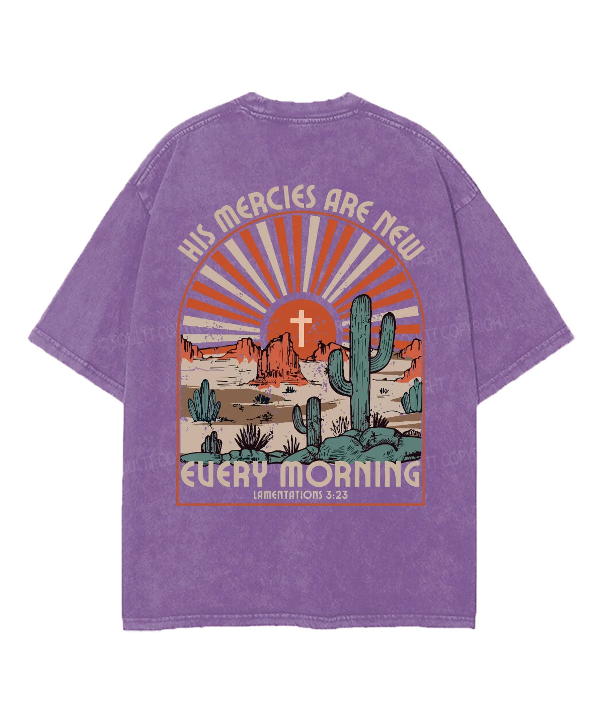 His Mercies Are New Double Sided Washed Christian T-shirt