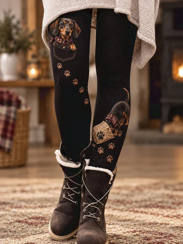 Women's Casual Dachshund Print Leggings