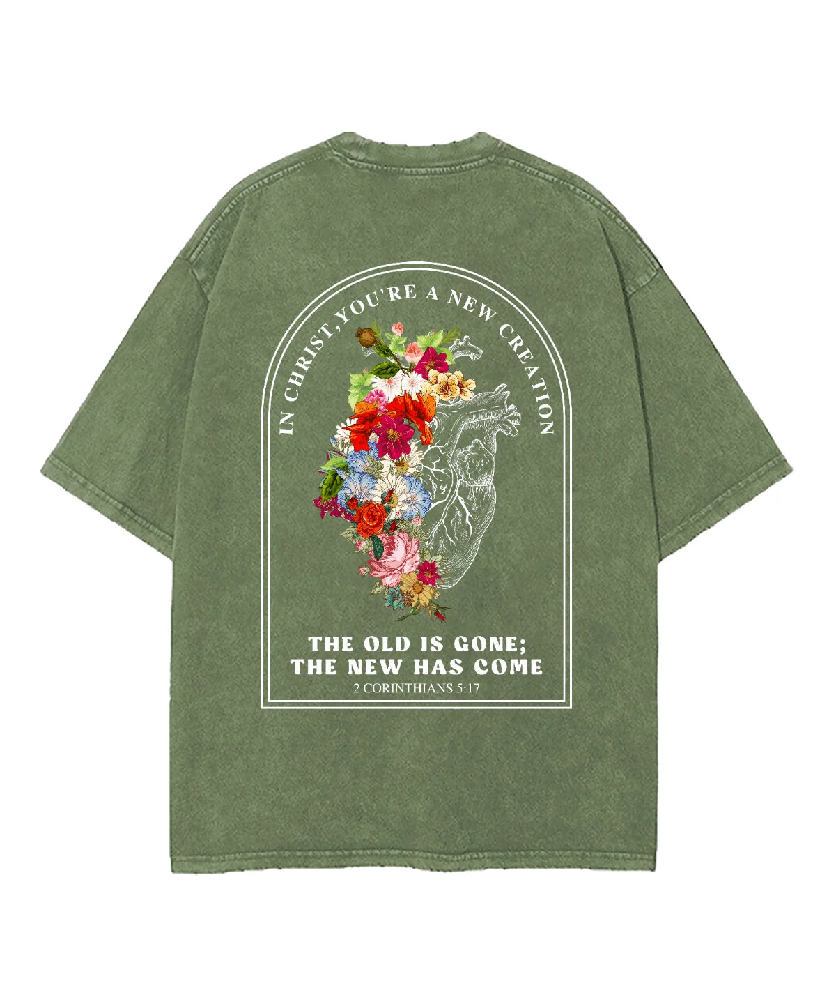 You're A New Creation Double Sided Washed Christian T-shirt