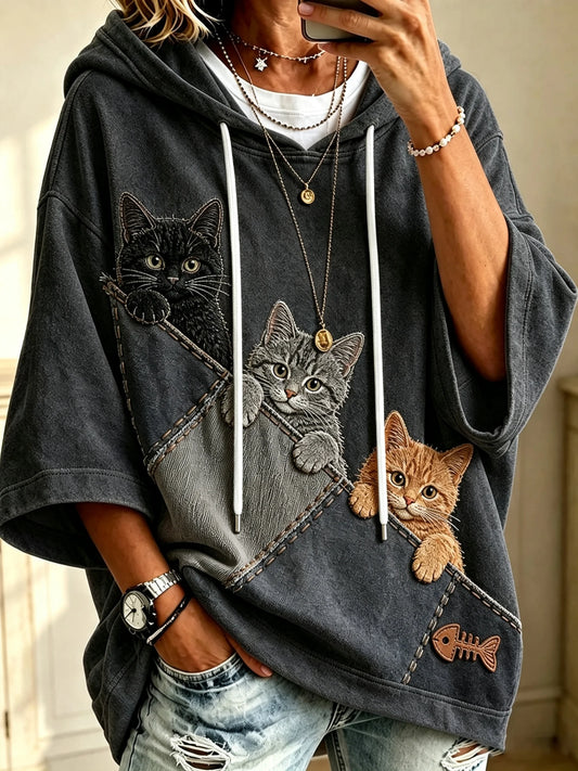 Women's Casual Animal Print Oversized Sweatshirt