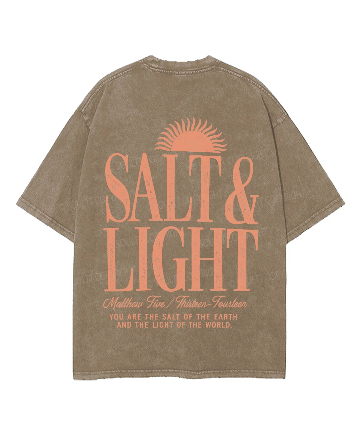Salt & Light Double Sided Unisex Washed Christian T-shirt