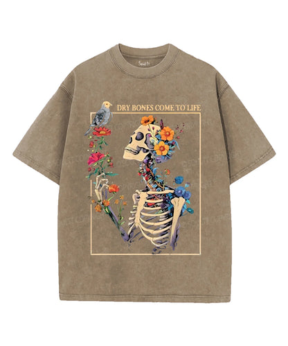 Dry Bones Come To Life Unisex Washed Christian T-shirt