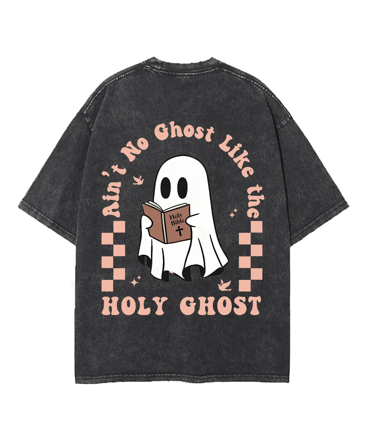 Holy Ghost Double Sided Unisex Washed Christian T-shirt