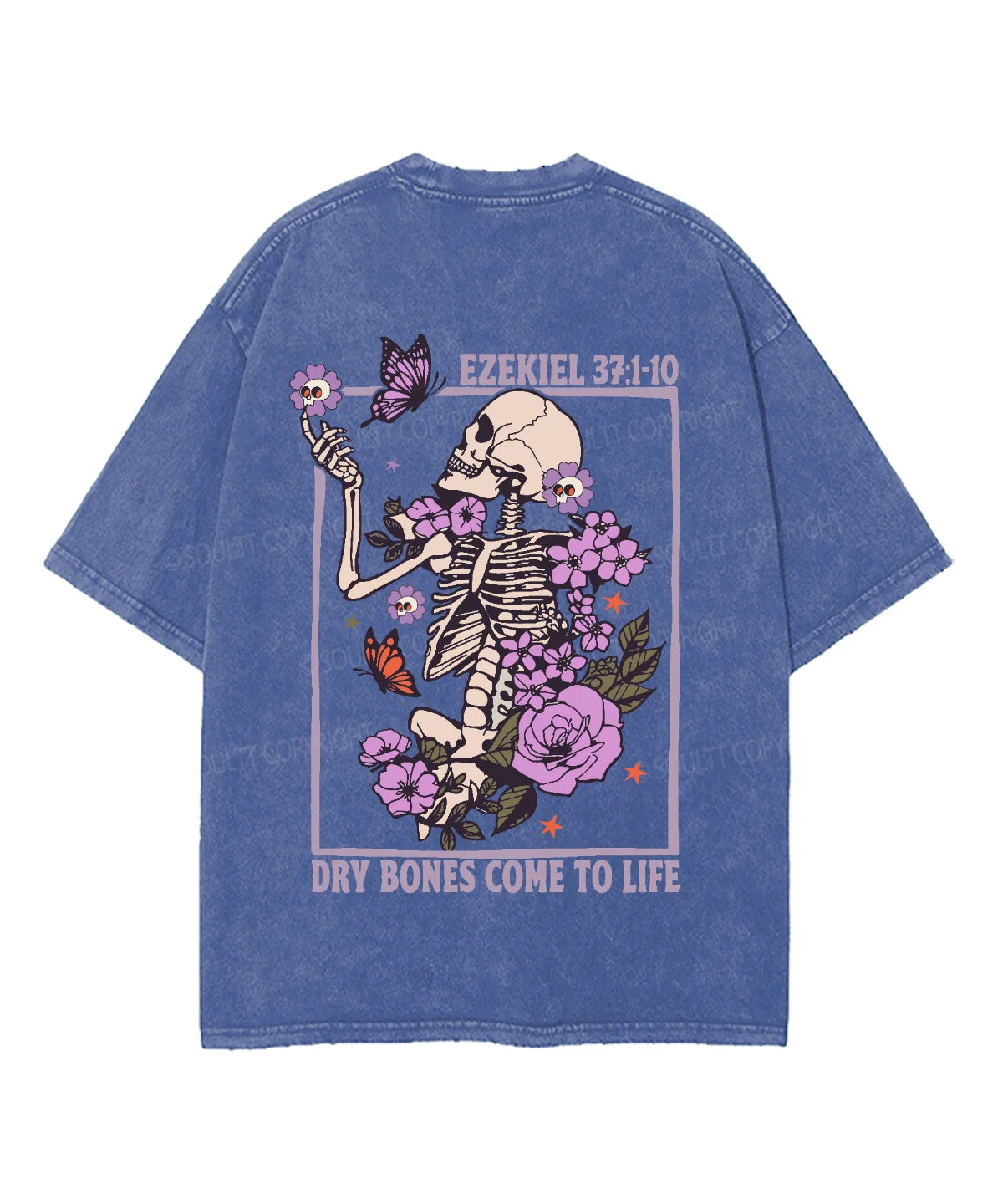 Dry Bones Come To Life Double Sided Unisex Washed Christian T-shirt