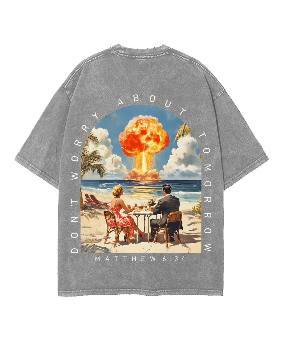 Don't Worry About Tomorrow Double Sided Unisex Washed Christian T-shirt