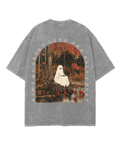Ain't No Ghost Like The Holy Ghost Double Sided Unisex Washed Christian T-shirt