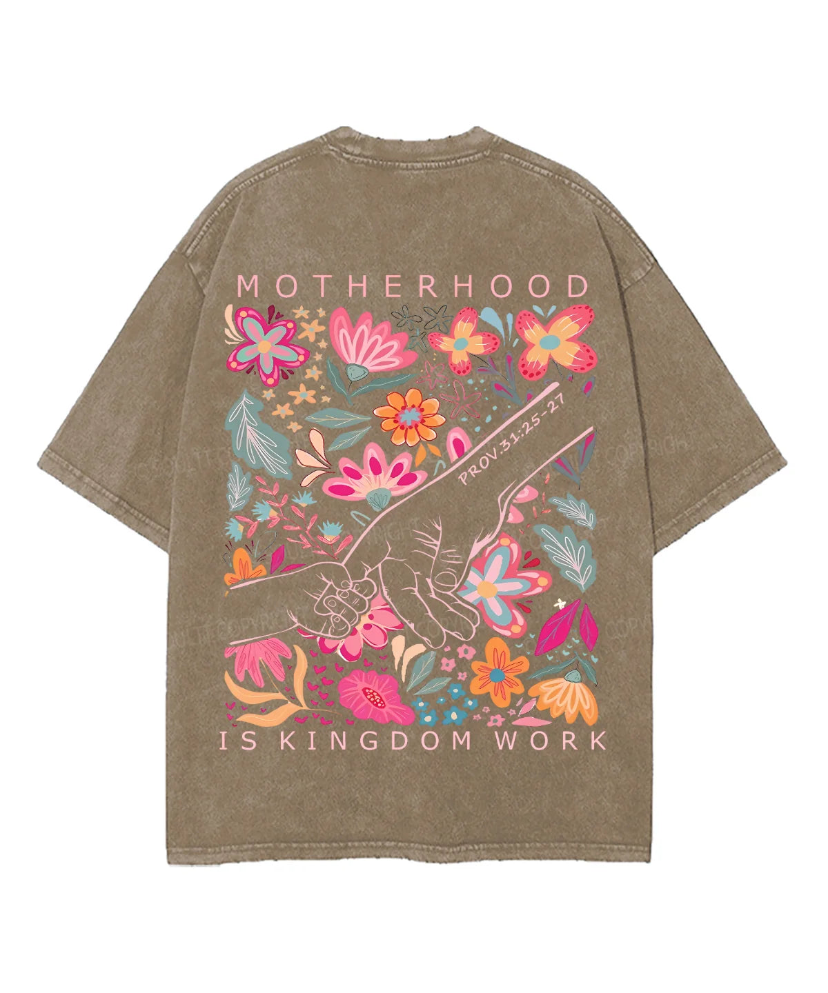 Motherhood Is Kingdom Work Double Sided Unisex Washed Christian T-shirt