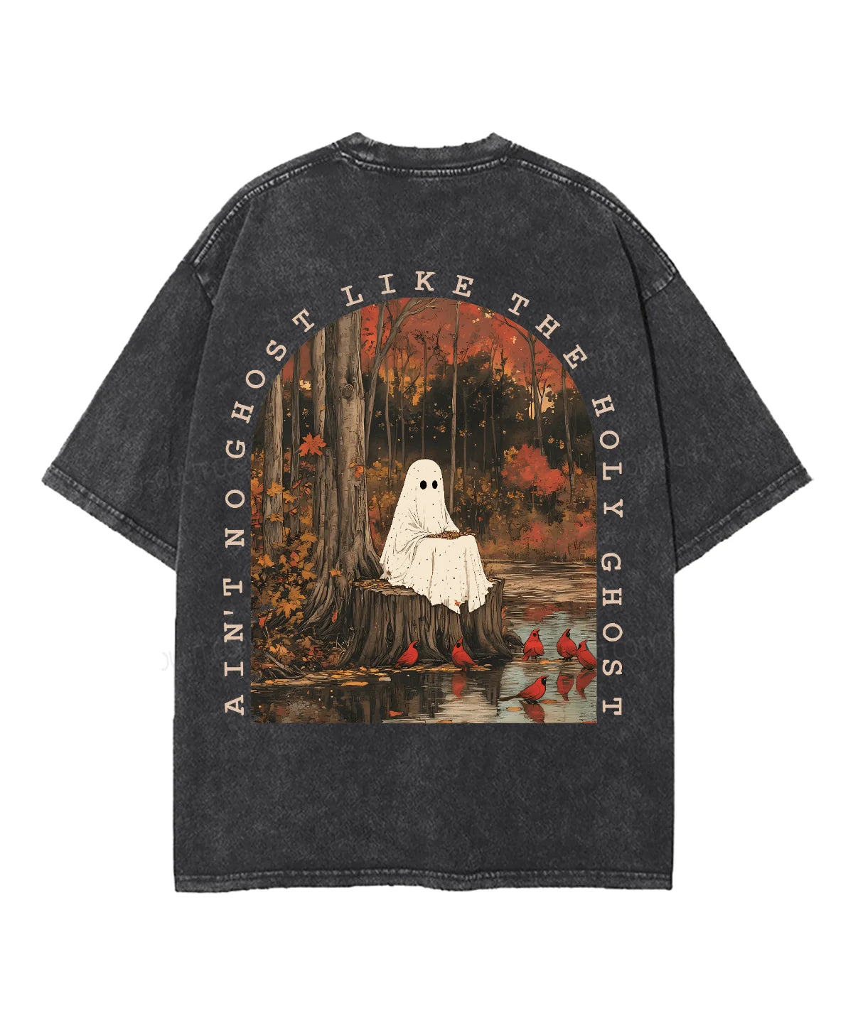 Ain't No Ghost Like The Holy Ghost Double Sided Unisex Washed Christian T-shirt