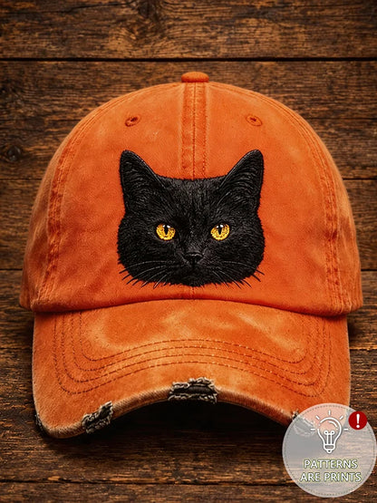 Retro Animal Black Cat Baseball Cap