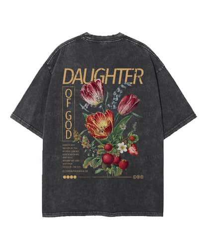 Daughter Of God Double Sided Washed Christian T-shirt