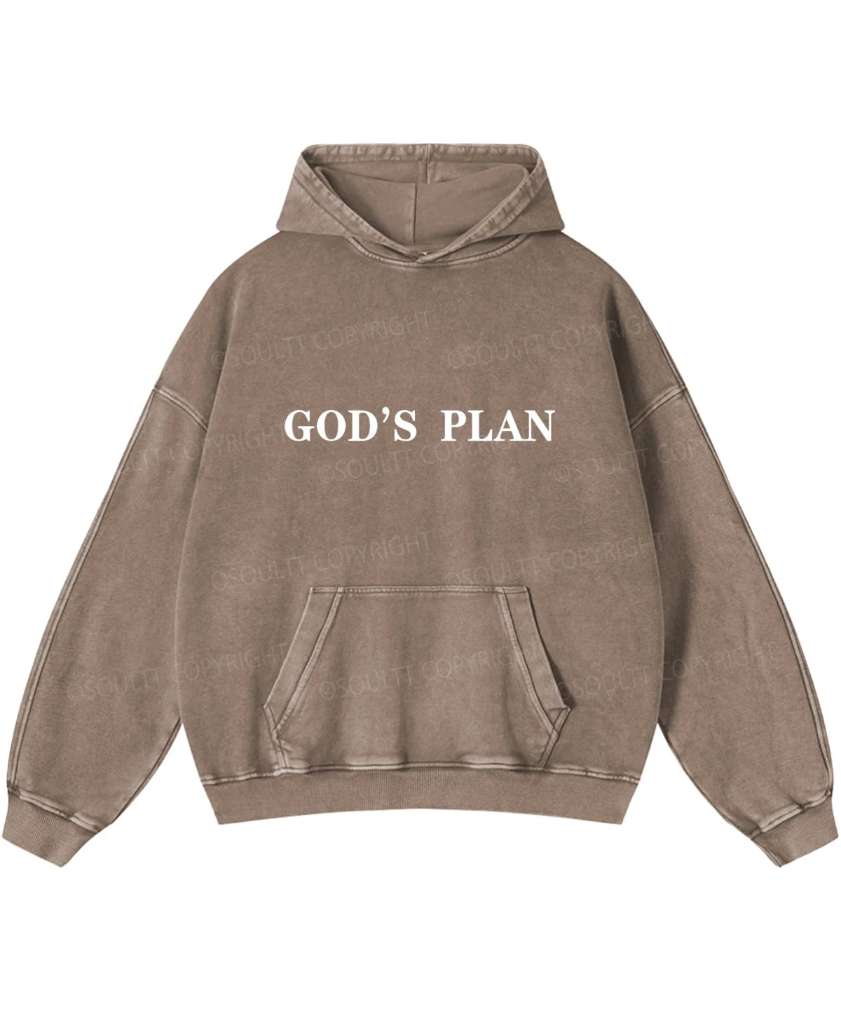 Your Plan God's Plan Double Sided Washed Christian Hoodie