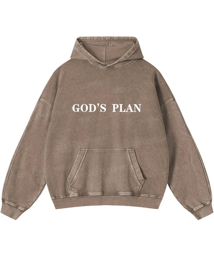 Your Plan God's Plan Double Sided Washed Christian Hoodie