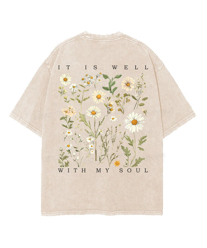 It Is Well With My Soul Double Sided Unisex Washed Christian T-shirt