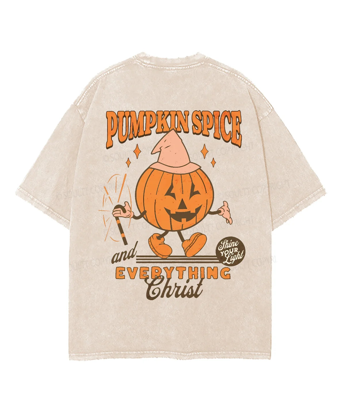 Pumpkin Spice Double Sided Unisex Washed Christian T-shirt