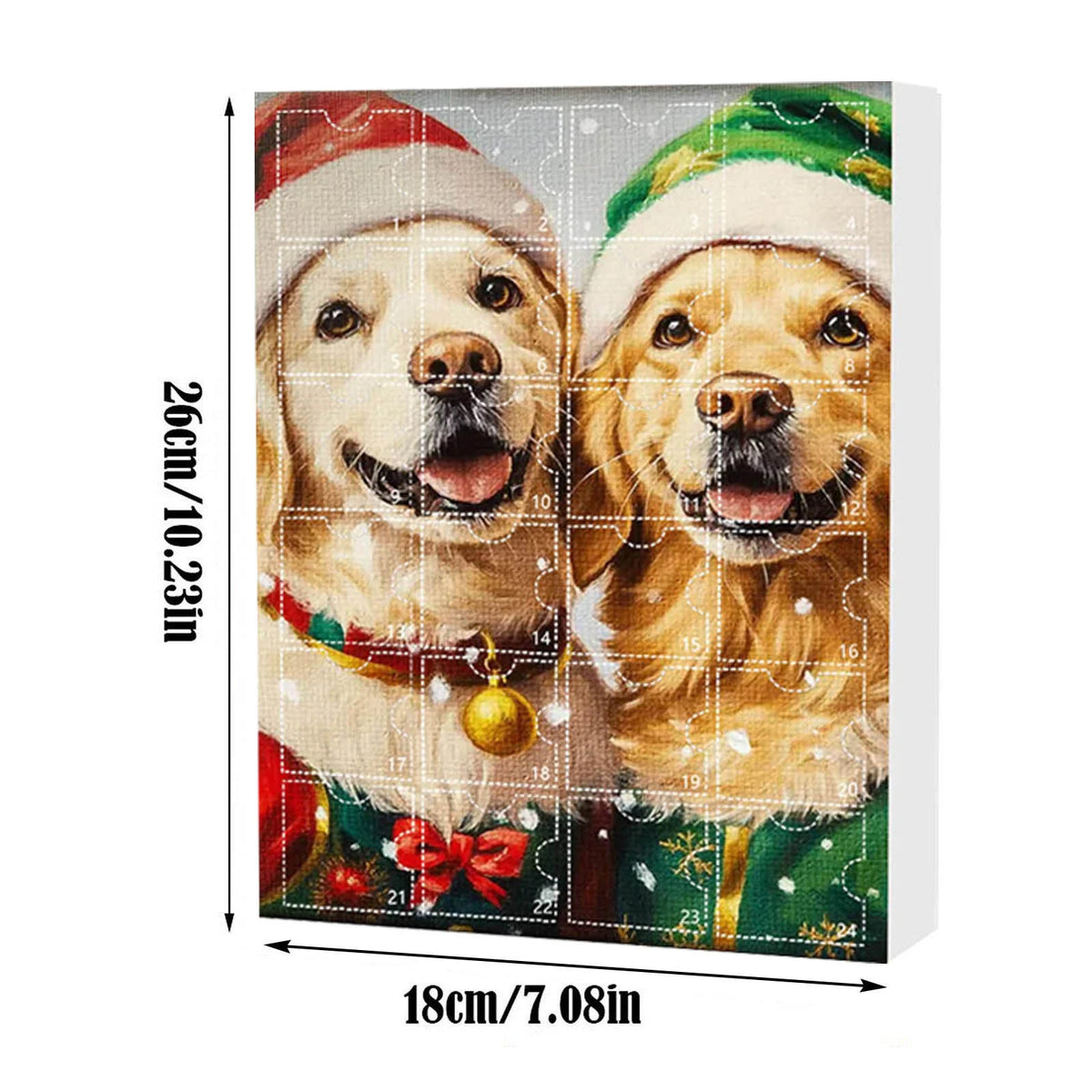 24-Piece Assorted Dog-Themed Christmas Ornament Advent Calendar Blind Box（2D Acrylic Flat）