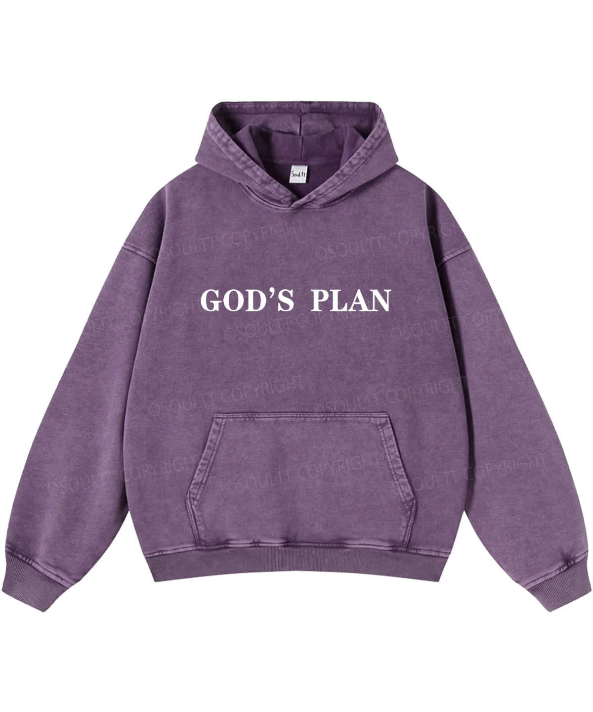 Your Plan God's Plan Double Sided Washed Christian Hoodie