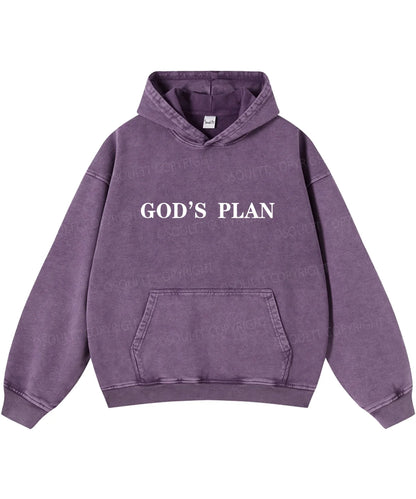 Your Plan God's Plan Double Sided Washed Christian Hoodie