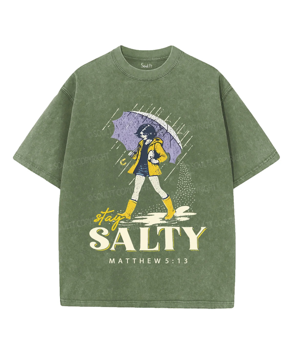 Stay Salty Unisex Washed Christian T-shirt