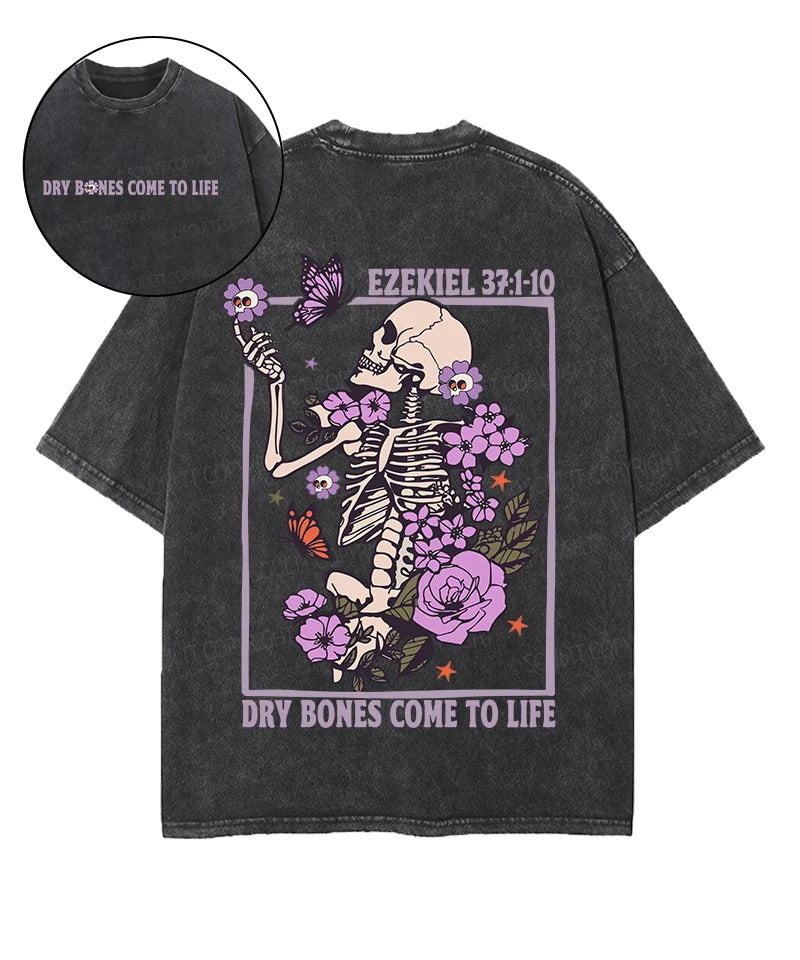 Dry Bones Come To Life Double Sided Unisex Washed Christian T-shirt