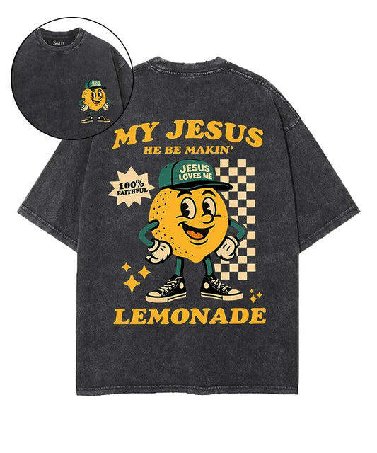Life Gave Me Some Lemons Double Sided Unisex Washed Christian T-shirt