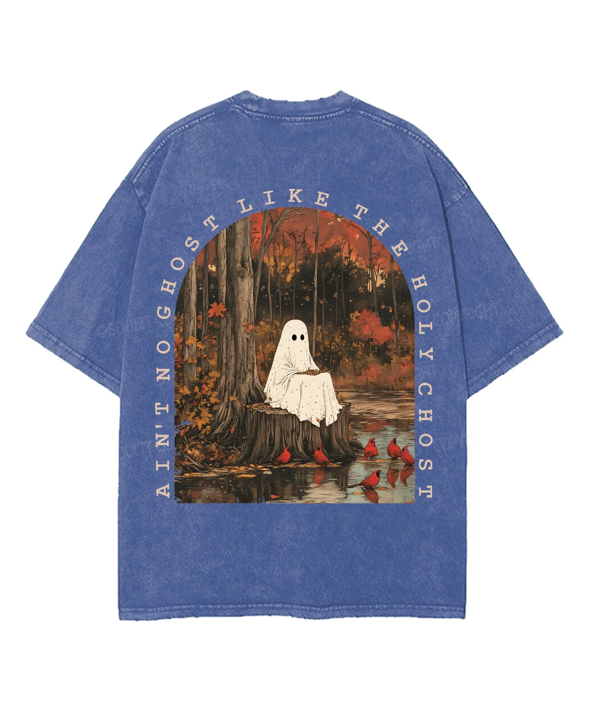 Ain't No Ghost Like The Holy Ghost Double Sided Unisex Washed Christian T-shirt