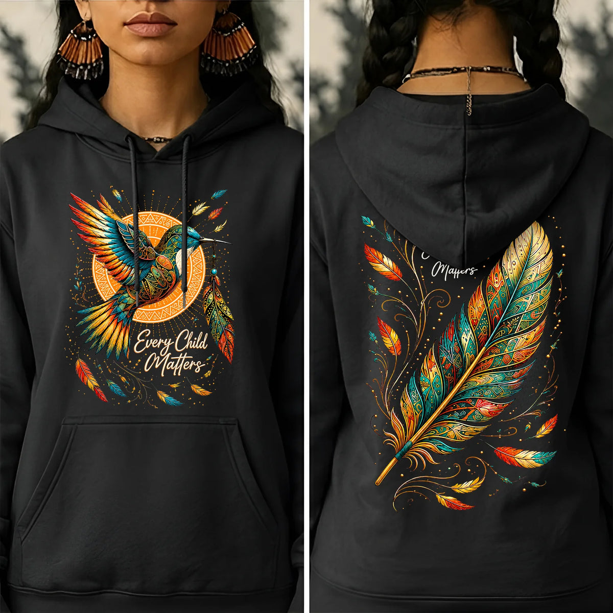 Hummingbird Remembrance Orange Shirt - Two Sides