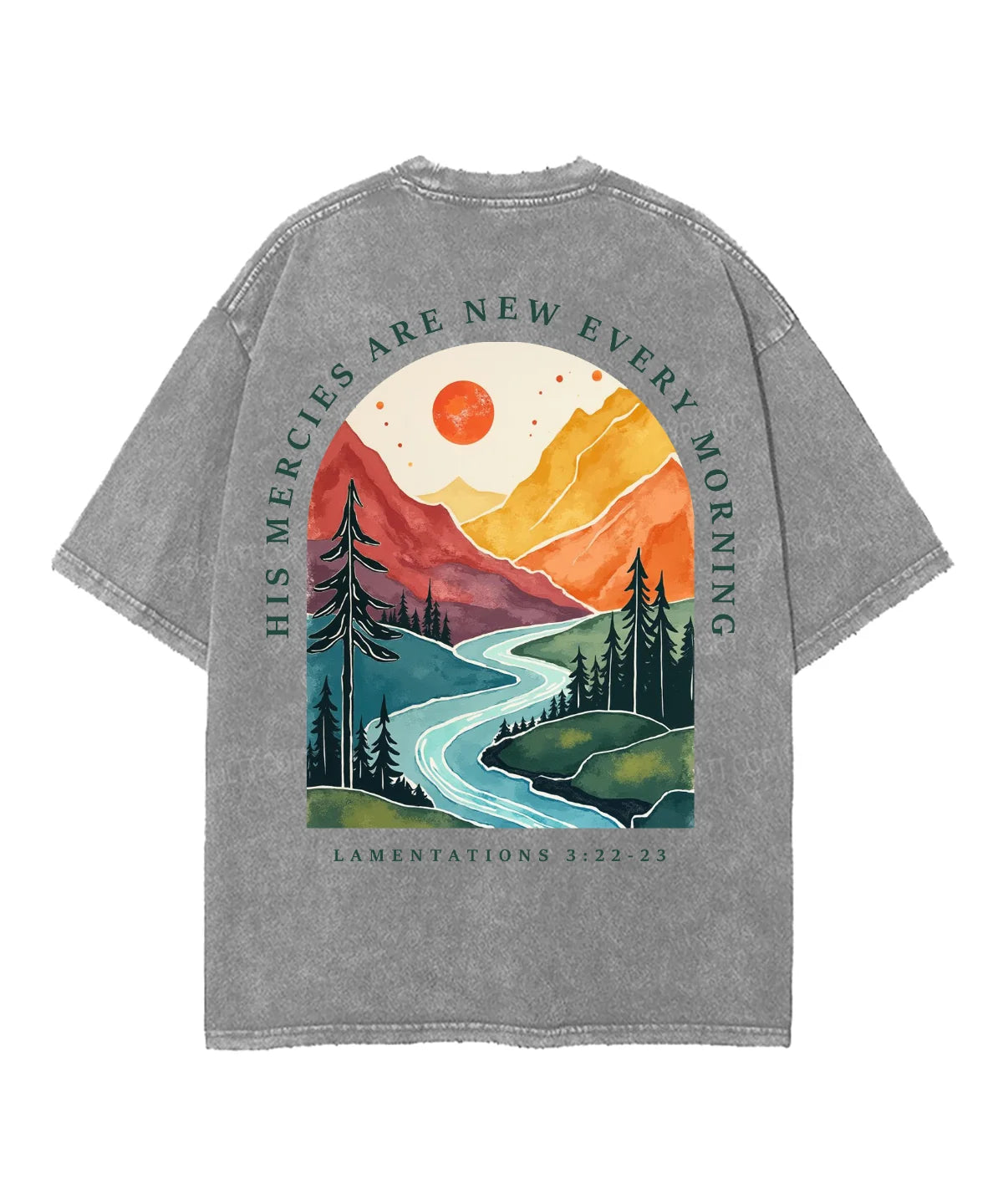 His Mercies Are New Every Morning Double Sided Unisex Washed Christian T-shirt