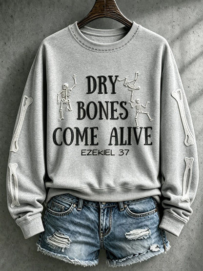 Women's Casual Printed Long-Sleeve Sweatshirt