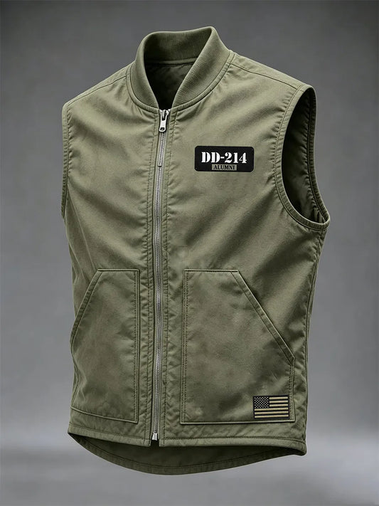 Men's Casual Veterans Day Print Vest