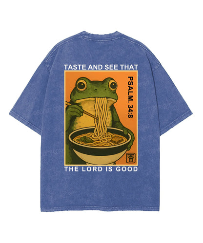The Lord Is Good Double Sided Unisex Washed Christian T-shirt