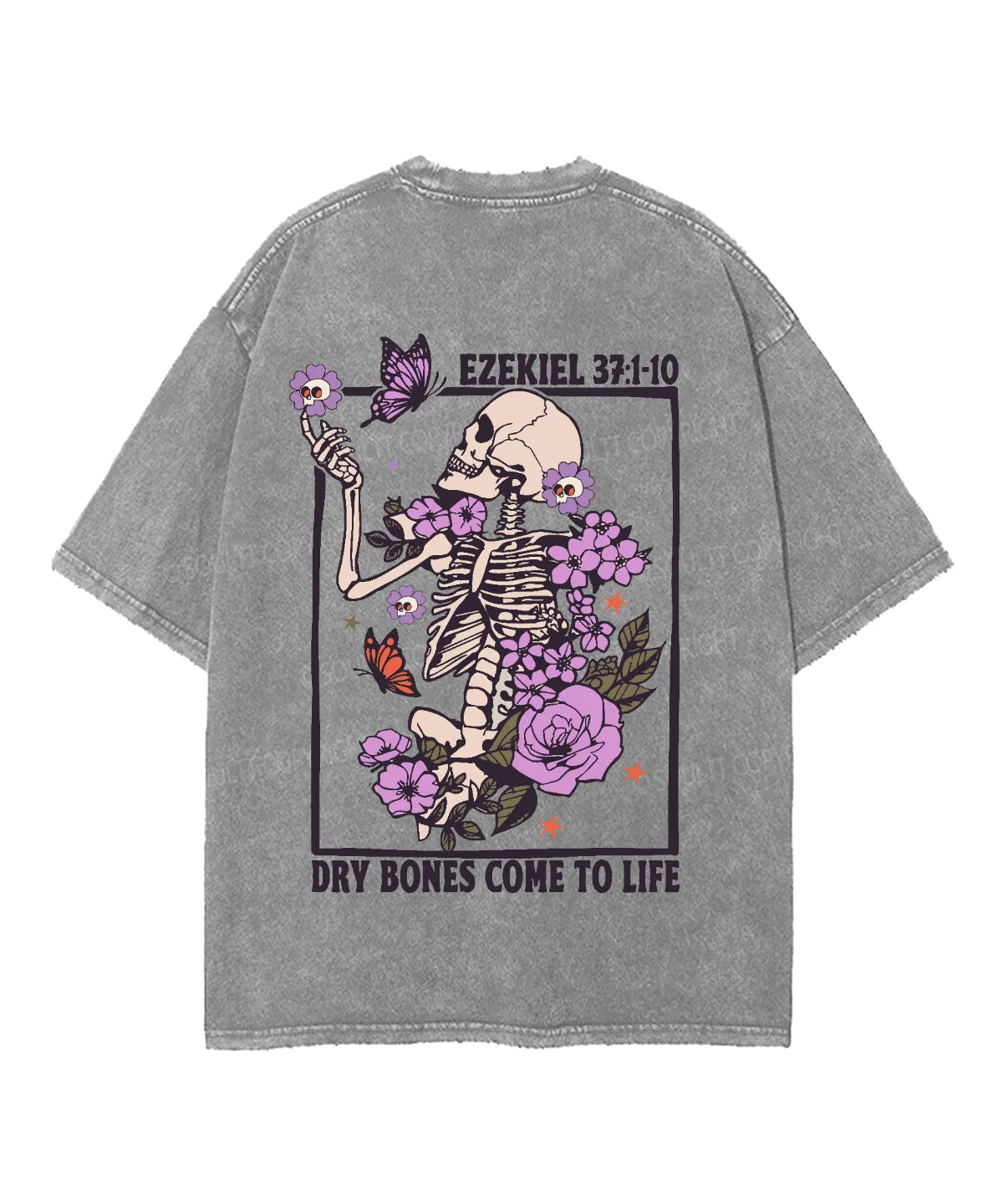 Dry Bones Come To Life Double Sided Unisex Washed Christian T-shirt