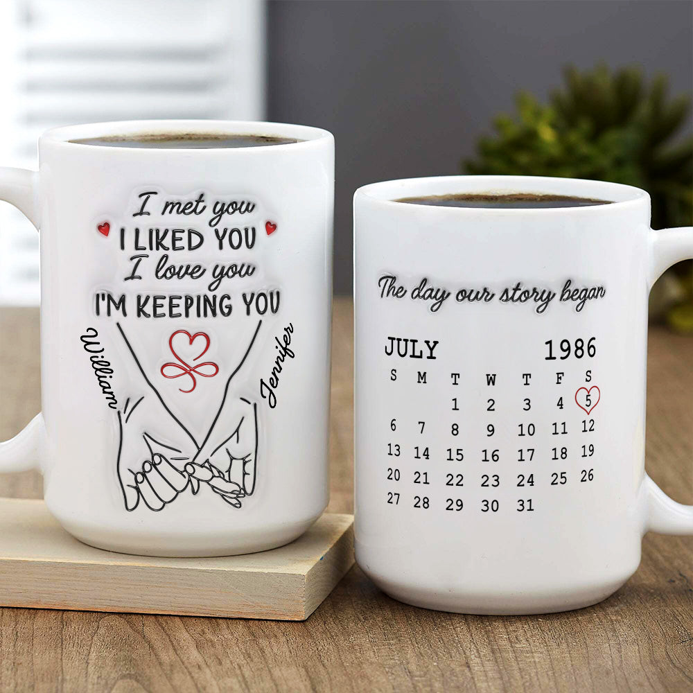 I Met You I Liked You I Love You - Personalized Coffee Mug
