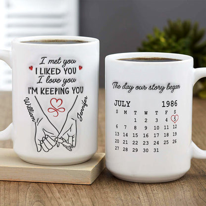 I Met You I Liked You I Love You - Personalized Coffee Mug