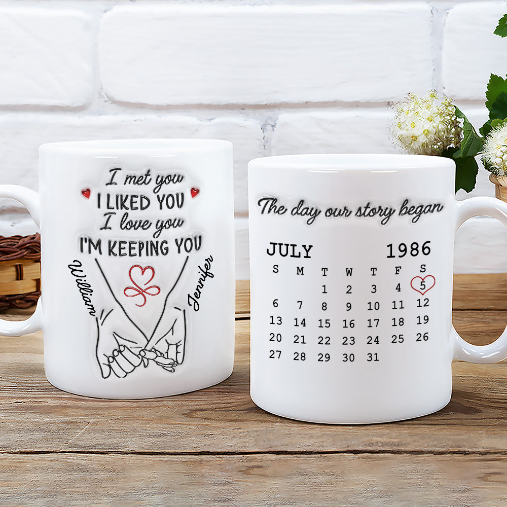 I Met You I Liked You I Love You - Personalized Coffee Mug