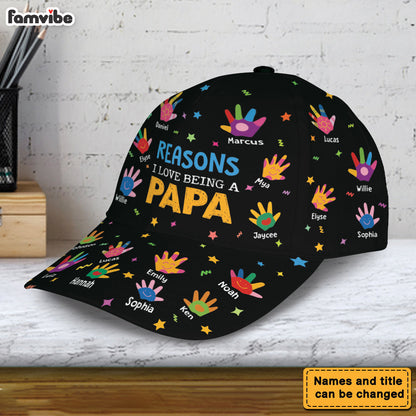 Personalized Reason I Love Being A Grandma/Papa - Custom Kids' Names Cap 37991